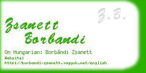 zsanett borbandi business card
