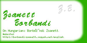 zsanett borbandi business card